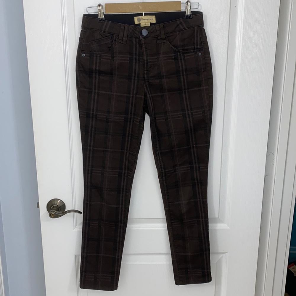 Democracy Plaid Skinny Pants